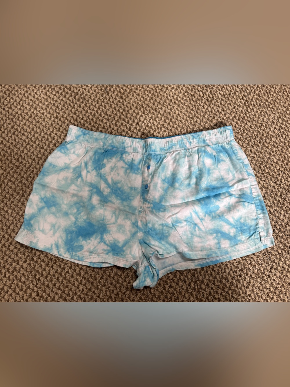 PINK Victoria's Secret Light Blue & White Tie-Dye sleep Shorts